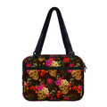 Vintage Flowers Skull Pattern Print Double Strap Bible Bag