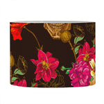 Vintage Flowers Skull Pattern Print Drum Lamp Shade