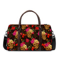 Vintage Flowers Skull Pattern Print Duffel Bag