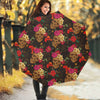 Vintage Flowers Skull Pattern Print Foldable Umbrella