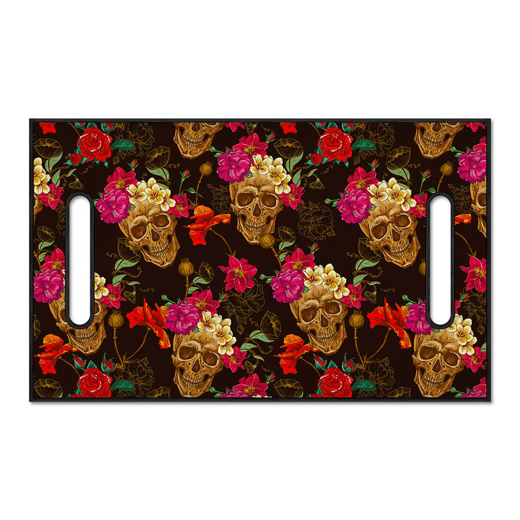 Vintage Flowers Skull Pattern Print Golf Cart Seat Cover