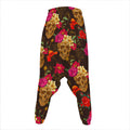 Vintage Flowers Skull Pattern Print Hammer Pants