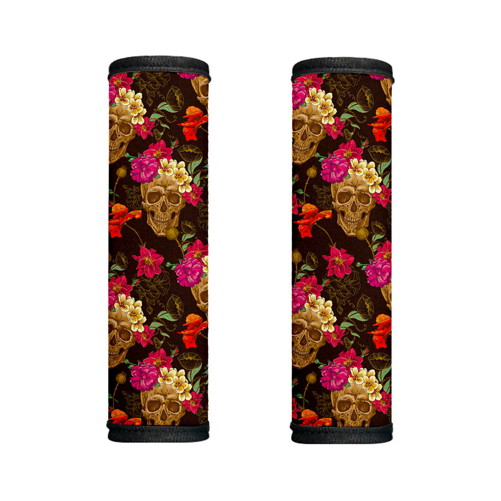 Vintage Flowers Skull Pattern Print Handle Covers