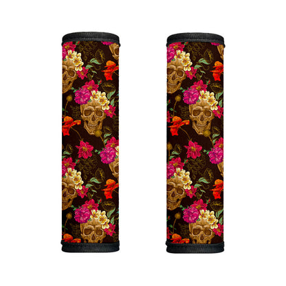 Vintage Flowers Skull Pattern Print Handle Covers