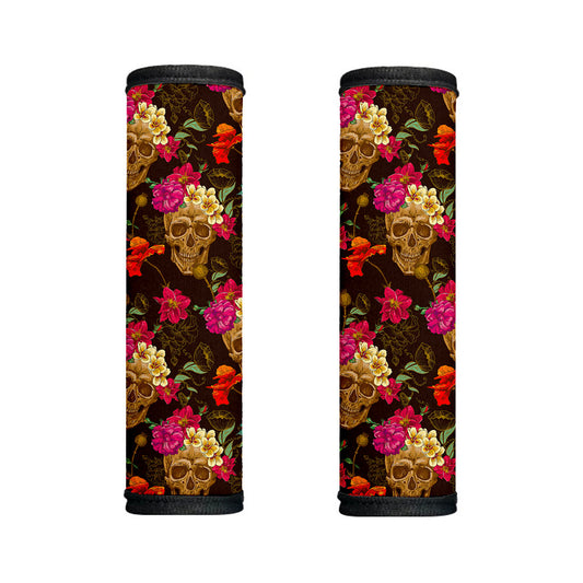 Vintage Flowers Skull Pattern Print Handle Covers