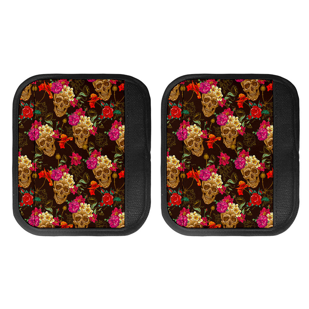 Vintage Flowers Skull Pattern Print Handle Covers