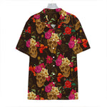 Vintage Flowers Skull Pattern Print Hawaiian Shirt