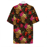 Vintage Flowers Skull Pattern Print Hawaiian Shirt