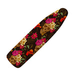 Vintage Flowers Skull Pattern Print Ironing Board Cover