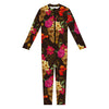 Vintage Flowers Skull Pattern Print Jumpsuit