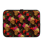 Vintage Flowers Skull Pattern Print Laptop Sleeve