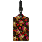 Vintage Flowers Skull Pattern Print Luggage Tag