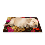 Vintage Flowers Skull Pattern Print Pet Cooling Mat Cover
