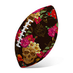 Vintage Flowers Skull Pattern Print Rugby Ball
