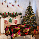 Vintage Flowers Skull Pattern Print Tablecloth