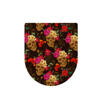 Vintage Flowers Skull Pattern Print Toilet Lid Cover