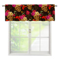 Vintage Flowers Skull Pattern Print Window Valance