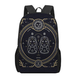 Vintage Gemini Zodiac Sign Print 17 Inch Backpack
