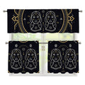 Vintage Gemini Zodiac Sign Print 3 Piece Kitchen Curtains