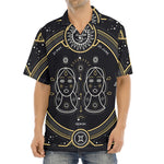 Vintage Gemini Zodiac Sign Print Aloha Shirt