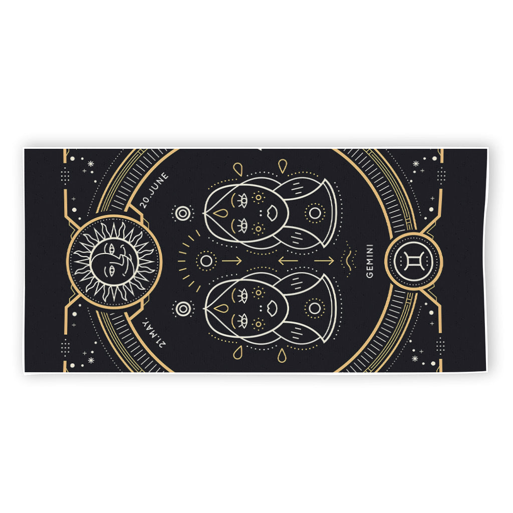 Vintage Gemini Zodiac Sign Print Beach Towel