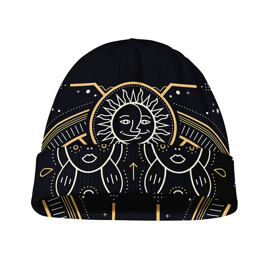 Vintage Gemini Zodiac Sign Print Beanie