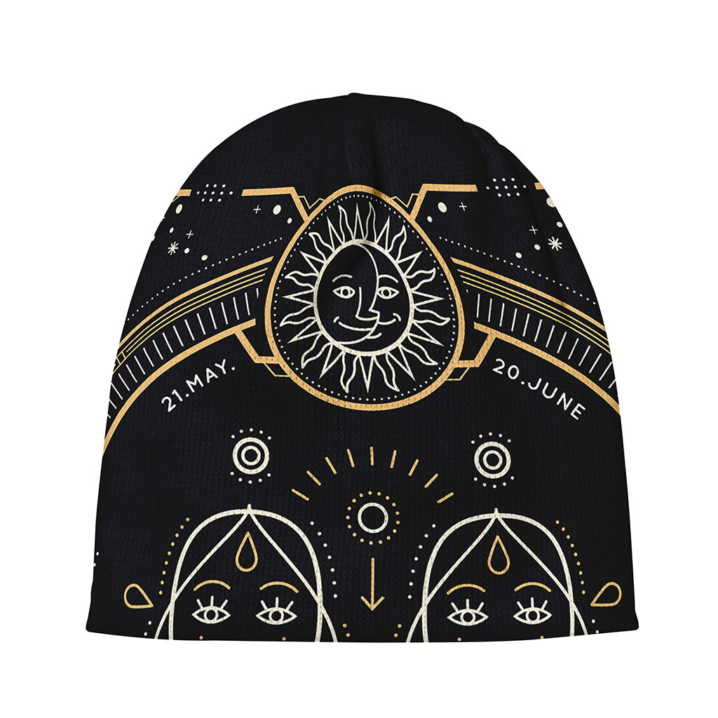 Vintage Gemini Zodiac Sign Print Beanie