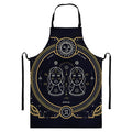 Vintage Gemini Zodiac Sign Print Bib Apron With Pocket