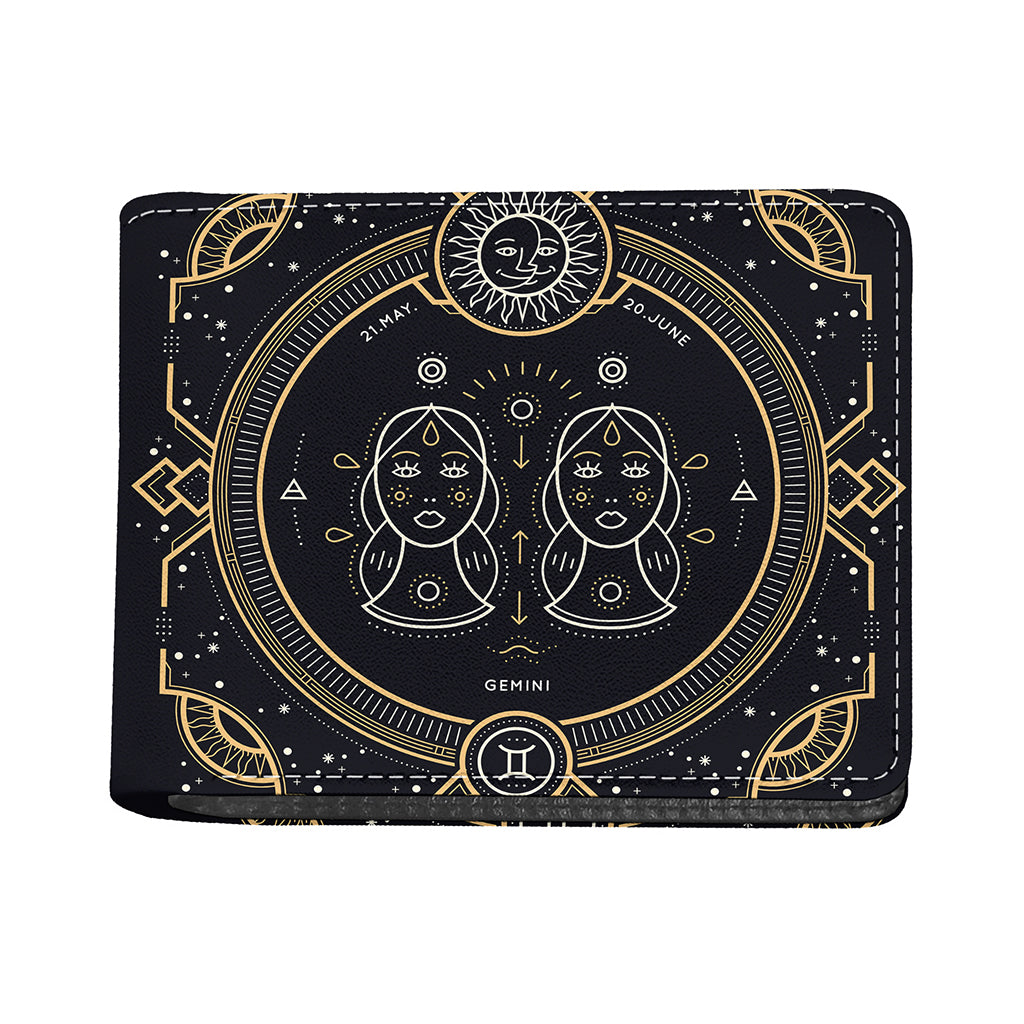 Vintage Gemini Zodiac Sign Print Bifold Wallet