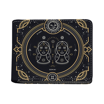 Vintage Gemini Zodiac Sign Print Bifold Wallet