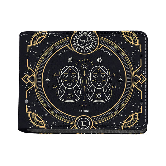 Vintage Gemini Zodiac Sign Print Bifold Wallet
