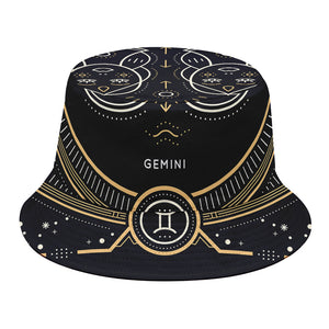 Vintage Gemini Zodiac Sign Print Bucket Hat