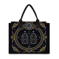 Vintage Gemini Zodiac Sign Print Canvas Tote Bag