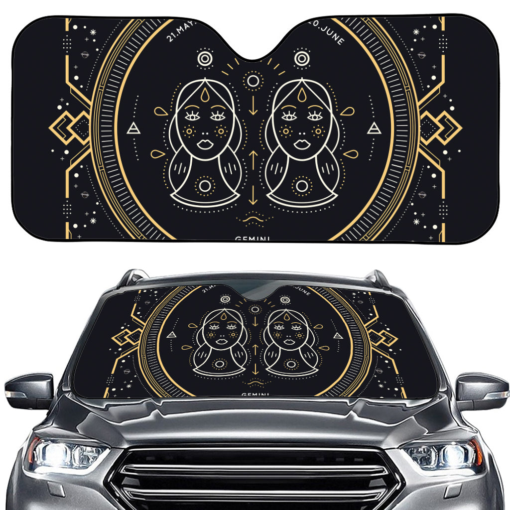 Vintage Gemini Zodiac Sign Print Car Windshield Sun Shade