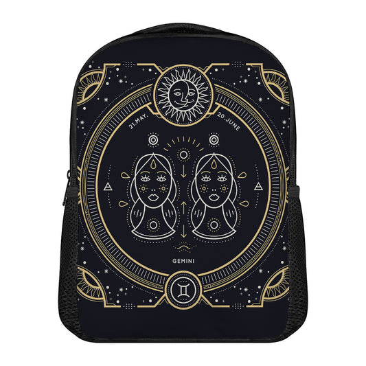 Vintage Gemini Zodiac Sign Print Casual Backpack