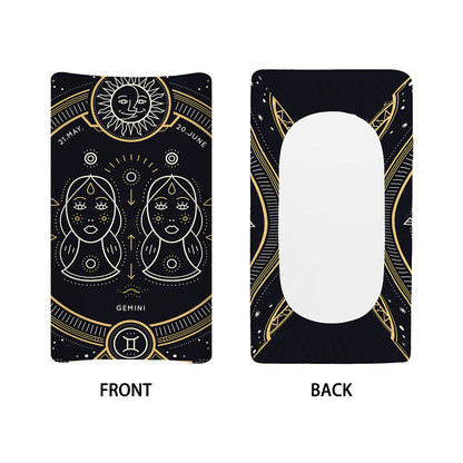 Vintage Gemini Zodiac Sign Print Changing Pad Cover