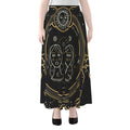 Vintage Gemini Zodiac Sign Print Chiffon Maxi Skirt