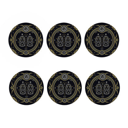 Vintage Gemini Zodiac Sign Print Coaster Set