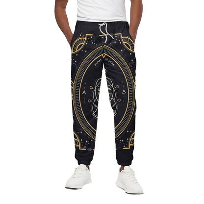 Vintage Gemini Zodiac Sign Print Cotton Pants