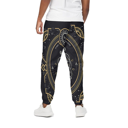 Vintage Gemini Zodiac Sign Print Cotton Pants