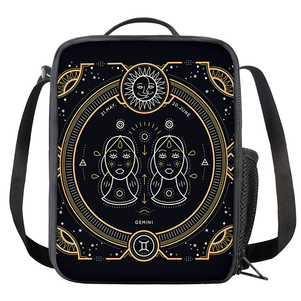 Vintage Gemini Zodiac Sign Print Crossbody Lunch Bag
