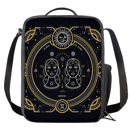 Vintage Gemini Zodiac Sign Print Crossbody Lunch Bag