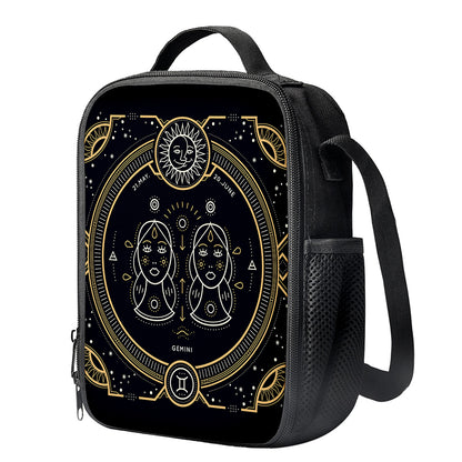 Vintage Gemini Zodiac Sign Print Crossbody Lunch Bag
