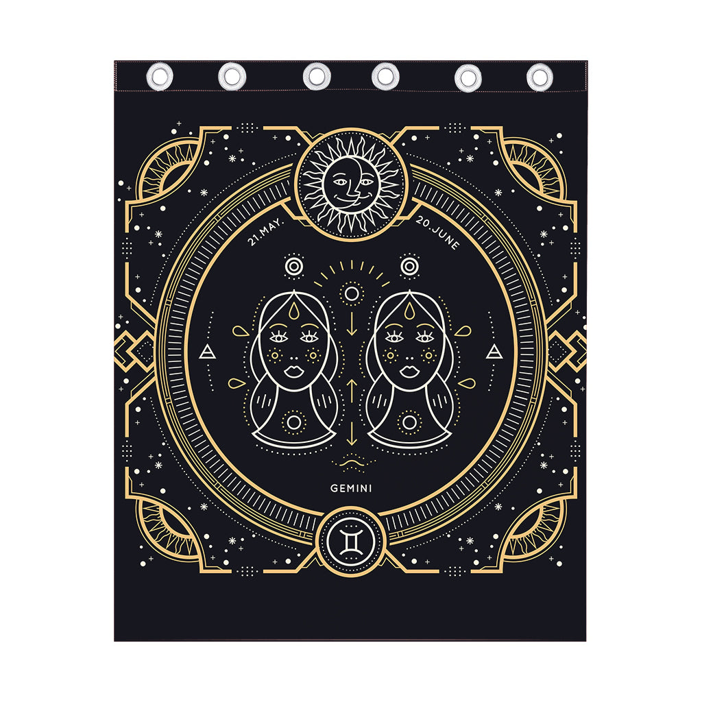 Vintage Gemini Zodiac Sign Print Curtain