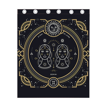 Vintage Gemini Zodiac Sign Print Curtain