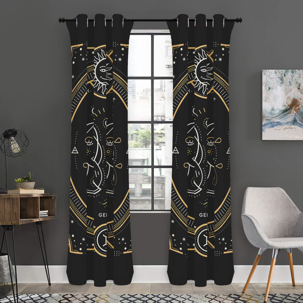 Vintage Gemini Zodiac Sign Print Curtain