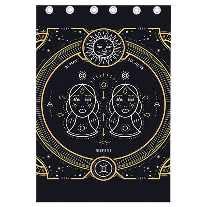 Vintage Gemini Zodiac Sign Print Curtain