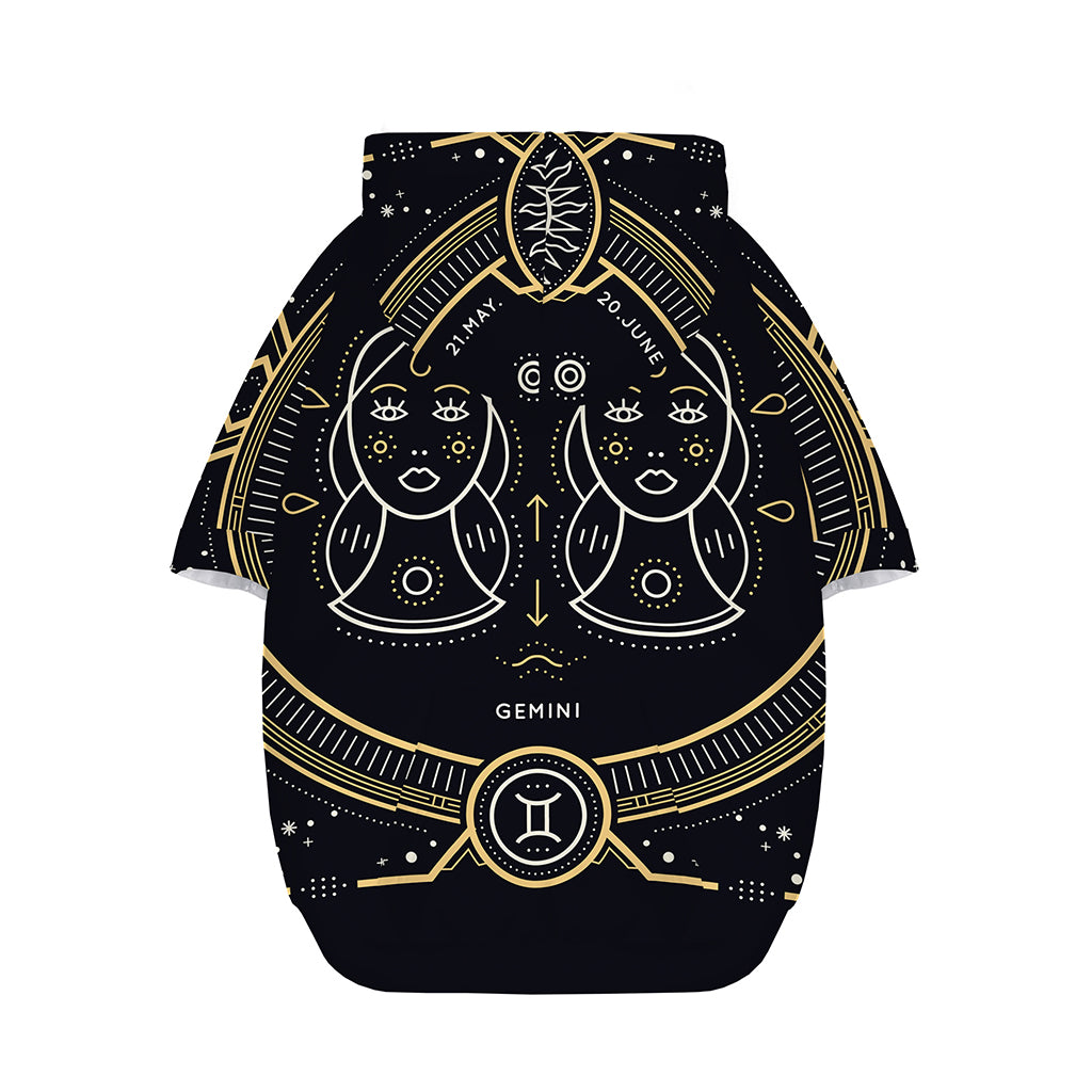 Vintage Gemini Zodiac Sign Print Dog Zip Up Hoodie
