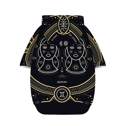 Vintage Gemini Zodiac Sign Print Dog Zip Up Hoodie