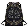Vintage Gemini Zodiac Sign Print Drawstring Backpack